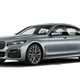 Silver-green 2020 BMW 7 Series front three-quarter