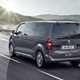 Grey 2020 Peugeot e-Traveller rear three-quarter driving