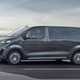 Grey 2020 Peugeot e-Traveller side elevation driving