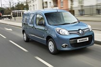 Renault Kangoo ZE Business+ electric van - blue, driving, town, 2020