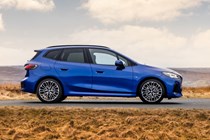Best MPVs: BMW 2 Seriers Active Tourer, side view static, blue paint