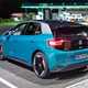 VW electric cars - ID.3, blue, charging, rear view