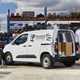 Peugeot Overload Indicator - Tradesman Challenge, side view of van, loaded, in builders yard