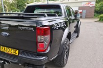 Ford Ranger Raptor long-term test review, 2021, windscreen replacement by Autoglass, rear view