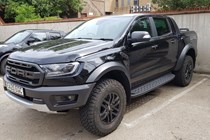 Ford Ranger Raptor long-term test review 2020 - side view, black, car park