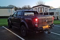 Ford Ranger Raptor long-term test - verdict, rear, wet, caravan park