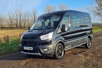 Ford Transit Trail - how does it compare with the Ranger Raptor? Front view, DCiV, black