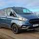 Ford Transit Custom Trail - how does it compare with the Ranger Raptor? Front view, blue