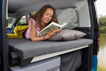 Volkswagen Caddy California campervan, 2020, bed, rear