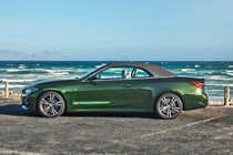 Green 2021 BMW 4 Series Convertible side elevation