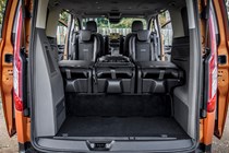 Ford Tourneo Custom Active review, 2020, load space with rear seats folded