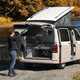 Volkswagen California Beach, 6.1, 2020, rear view, showing chairs in tailgate