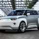 Silver 2019 Fiat Centoventi concept car front three-quarter