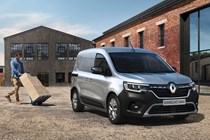 2021 Renault Kangoo small van, front view, silver, being loaded