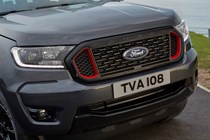 Ford Ranger Thunder review, 2020, Race Red grille details