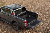 Ford Ranger Thunder review, 2020, load bed with roller top open and bed divider in end position