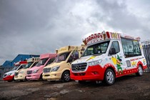 Whitby Morrison Mercedes-Benz Sprinter ice cream vans - row of finished vans