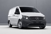 Mercedes-Benz eVito evolved, front view, white, unpainted bumpers