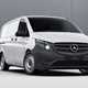 Mercedes-Benz eVito evolved, front view, white, unpainted bumpers