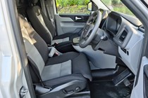 Best hybrid van UK 2021 - Ford Transit Custom PHEV vs LEVC VN5 comparison test, 2020, VN5 cab interior side view, seats