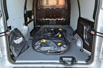 Best hybrid van UK 2021 - Ford Transit Custom PHEV vs LEVC VN5 comparison test, 2020 - VN5 load area, rear doors, boot bag