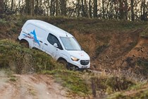 Vauxhall Combo Cargo 4x4 review, white, side view, driving off-road