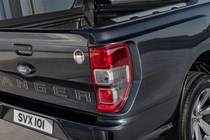 Ford Ranger MS-RT, 2021, rear details showing light, wheel arch extension, grey