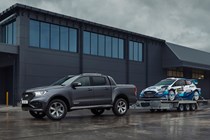Ford Ranger MS-RT, 2021, towing Ford rally car