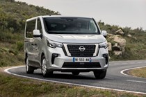 2021 Nissan NV300 Combi - front view, silver, driving