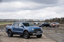 Best pickup UK group test: Ford Ranger Raptor, front, blue