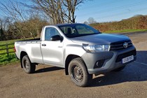 Single-cab pickup - Toyota Hilux, silver, front