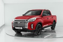 Best pickup trucks UK: SsangYong Musso, 2021 facelift, red, front