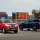 Best pickup trucks UK: Nissan Navara, red king cab, blue double cab