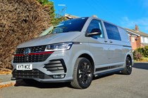 VW Transporter Sportline review - Black Edition, front view, grey, T6.1