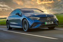 Mercedes Benz EQE (2025) front driving