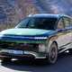 Hyundai Ioniq 9: front three quarter driving, green paint