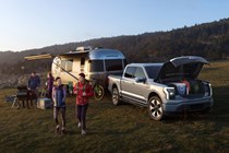 Ford F-150 Lightning electric pickup truck - with power frunk and trailer