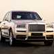 Best luxury SUVs 2023: Rolls-Royce Cullinan, front three quarter static, rose gold paint