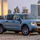 Ford Maverick pickup truck, front view, blue