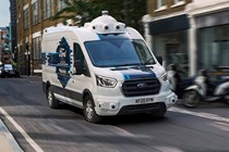 Ford's 'driverless' Transit - front view, driving