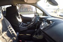 An example of the Ford Human Car Seat, a driver disguised as a car seat to test other road users' reactions to autonomous vehicles