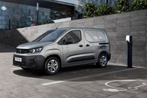 Peugeot e-Partner electric van - silver, charging - will be built at Ellesmere Port factory
