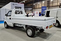 DFSK EC31 electric chassis cab at the 2021 CV Show, rear view, white
