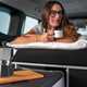 Mercedes-Benz Citan campervan, happy camper in bed with coffee
