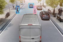 Ford Transit Pre-Collision Assist with Pedestrian Detection autonomous emergency braking system