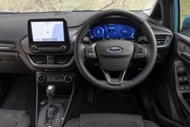Ford Fiesta Active review - facelift Active X, interior, driving position, steering wheel, dashboard, infotainment
