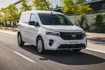 Nissan Townstar small van - electric, front view, driving, white