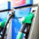 Blurred out close up of fuel pumps at UK fuel station