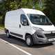 Citroen Relay 2022 model year, front view, white, driving