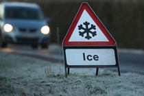 Ice on road sign - Winter car check